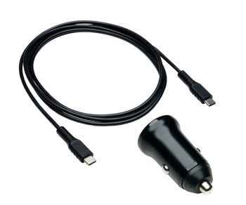 USB KFZ 20W C Schnellladegerät inkl. C Kabel, USB KFZ Lader, C auf C Ladekabel, schwarz, DINIC Box mit Euroloch, 1,50m